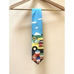 South Park Tie 1998 Neck Tie School Bus Stop Made In Usa Marlin